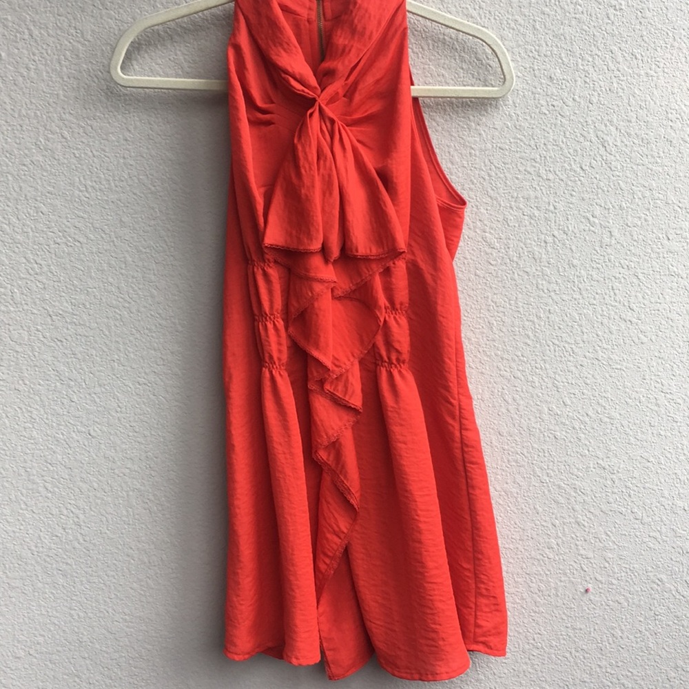 Coral Classy Yet Sexy Neck Bow Dress
